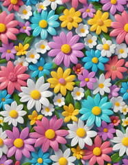 Wall Mural - background with patterns and texture of spring flowers