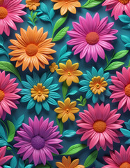 Wall Mural - background with patterns and texture of spring flowers