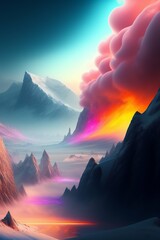 Wall Mural - sunrise over the mountains