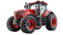 3D Render Of Tractor Full Option On The Transparent Background