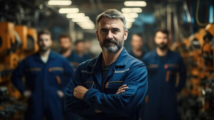 Poster - Portrait of technician or maintenance engineer in factory, Factory people concept.