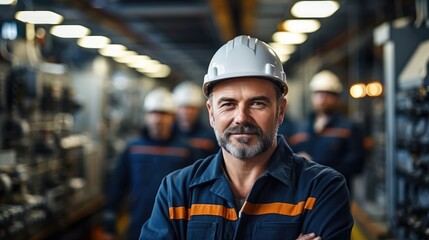 Poster - Portrait of technician or maintenance engineer in factory, Factory people concept.