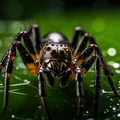 Wall Mural - spider on a leaf