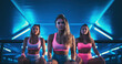 © PixelPaletteArt - 80s girl dance group performs under neon lights