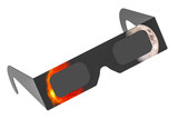 Fototapeta Łazienka - Solar Eclipse Glasses, closeup. 3D rendering isolated on transparent background