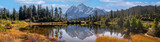 Fototapeta Most - Picture Lake with snow-capped Mount Shuksan in the background showing autumn colors. Home to one of the most photographed vistas in America and even more special during the fall season. 