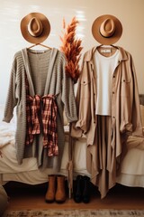 Wall Mural - Beautiful fashionable fall outfits