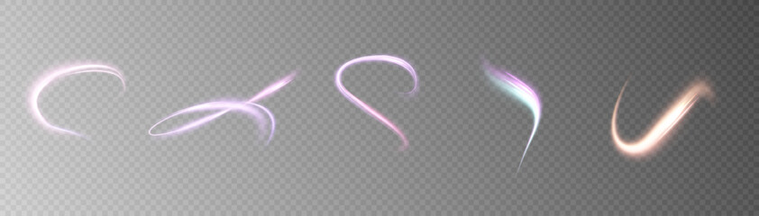 Aufkleber - A bright plume of luminous rays swirling in a fast spiraling motion. Light golden swirl. Luminous line curve light effect. Vector