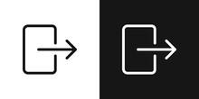 Logout Icon Set. Output Vector Symbol. Exit Or Out Sign. Leave Symbol.