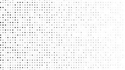Poster - Black and white halftone dotted pattern.