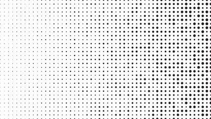 Poster - Black and white halftone dotted pattern.