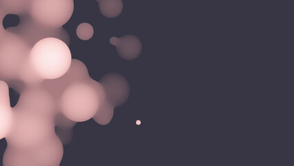 Aufkleber - Abstract 3d fluid metaball shape with pink balls. Synthwave liquid pastel organic droplets with gradient color.