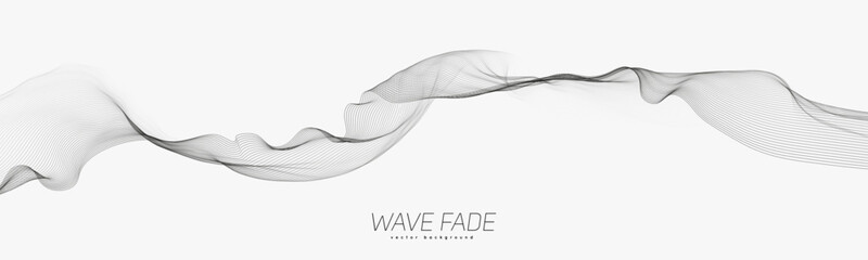 Poster - Abstract background with faded line waves. Warped waveform.