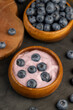 fresh blueberry-flavored yogurt with ripe blueberries