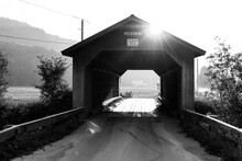 Black And White Covered Bridge