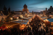 Imagination scenery, Aerial twilight scenery of christmas market on the street of middle east muslim city. 
