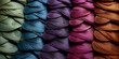 Wunderschöne gefärbte bunte Bltter in brillianten Farben im Querformat für Banner, ai generativ
