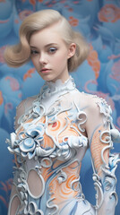 Wall Mural - Captivating Surrealism Unveiled, A Mesmerizing Journey through Abstract Fashion and Costume with a Model as the Muse