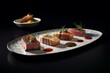 cultivated meat showcased on a contemporary dish. Generative AI