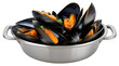 Steamed mussels isolated on transparent background. Generative AI	