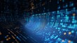 © ND STOCK - Colorful background blue binary code, code used in digital computers, based on a binary number system in which there are only two possible states, off and on, usually symbolized by 0 and 1.