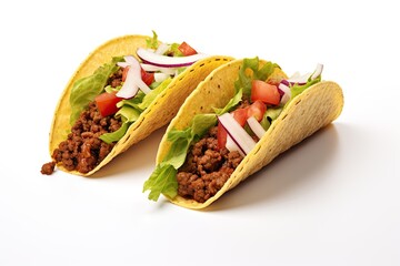Wall Mural - two tacos isolated on a white background