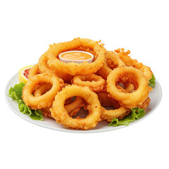 Calamari rings on a white background isolated PNG