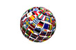 Digital png illustration of globe made of flags on transparent background