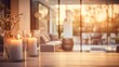 beautiful blurred background of a light modern home interior with beautiful lighting, blurred picture, Generative AI