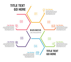 Polygon process infographic, Line infographic