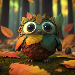  A cute forest creature with big, bright eyes, facing the camera.