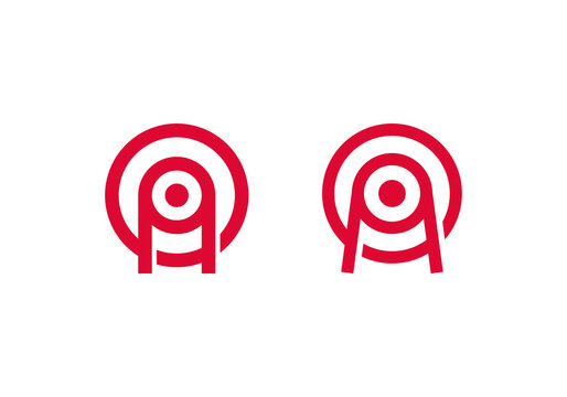 Logo Letter A and Target Arrow, Minimalist and Modern Logo Template Premium. Editable FIle
