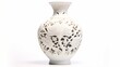 Chinese Vase paper carving on white background