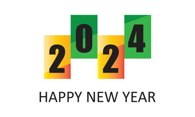 2024 happy new year logo, colorful and trendy new year 2024 design template..eps