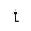 Letter L lamp geometric symbol simple logo vector
