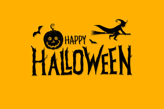 Happy Halloween vector lettering. Holiday lettering for banner