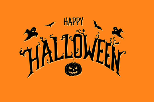 Happy Halloween vector lettering. Holiday lettering for banner