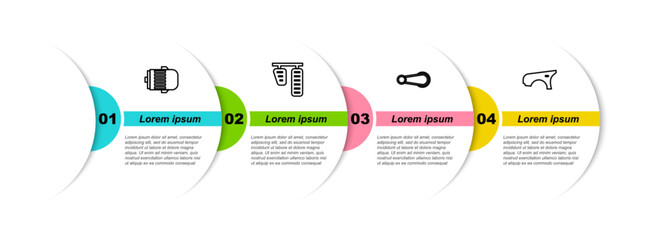 Poster - Set line Electric engine, Car gas and brake pedals, door handle and fender. Business infographic template. Vector