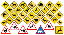 Worldwide Public Animal Road Warning Signs
