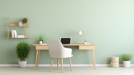 Poster - A serene office environment with mental health support