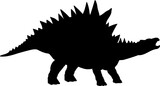 Fototapeta Dinusie - Stegosaurus Dinosaur Silhouette vector Types of dinosaurs breeds