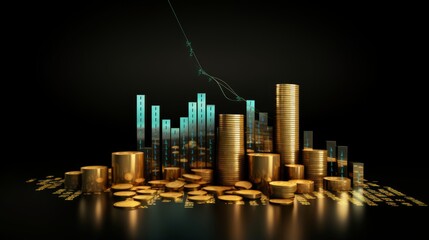 Poster - A creative financial marketing concept with financial symbols