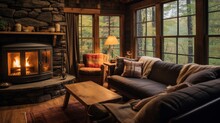 A Rustic Cabin In The Woods For A Cozy And Intimate Setting