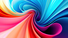 illustration of abstract multicolored background with shiny wavy twisted bright gradient lines forming endless tunnel.