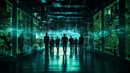 Poster - High-tech cybersecurity solutions in a corporate setting