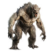 full body of a hairy monster, horror fantasy mystical creature on transparent background