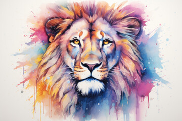  watercolor lion