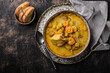 Icelandic fish soup with shrimps and curry