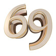 White gold 3d number 69