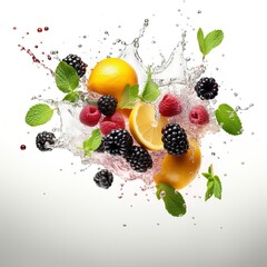 Poster - fresh fruit in splash